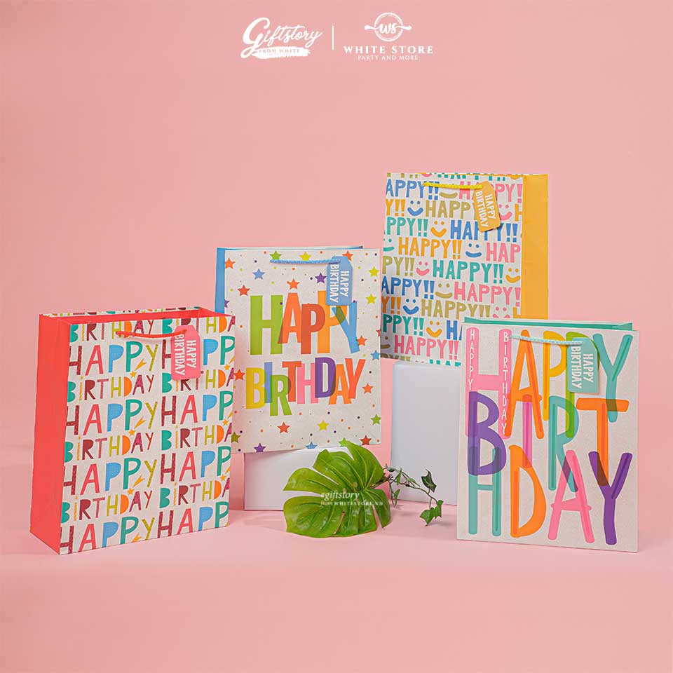 Túi Giấy Nhũ Kim Tuyến Cao Cấp HAPPY BIRTHDAY - Đựng quà tặng sang chảnh chất lượng cao cấp chỉ có tại WhiteStore.vn