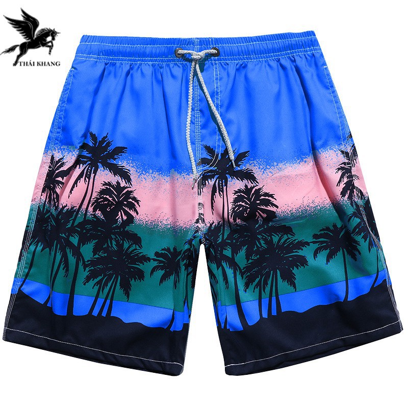 quần đùi nam ống rộng vải mềm mát form rộng rãi loại quần đùi nam cây dừa mặc ở nhà hoặc đi biển | BigBuy360 - bigbuy360.vn