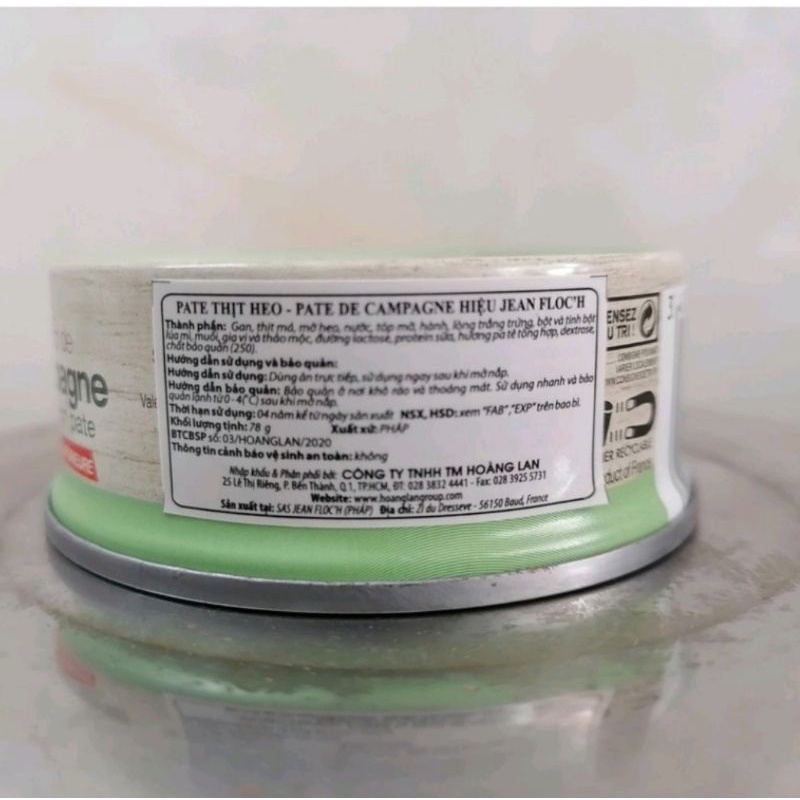 {Hộp 130g} Pate Pháp Jean Floc'h. Có Pate Gan và thịt Heo, Gan Heo, Jambon...Hàng nhập khẩu