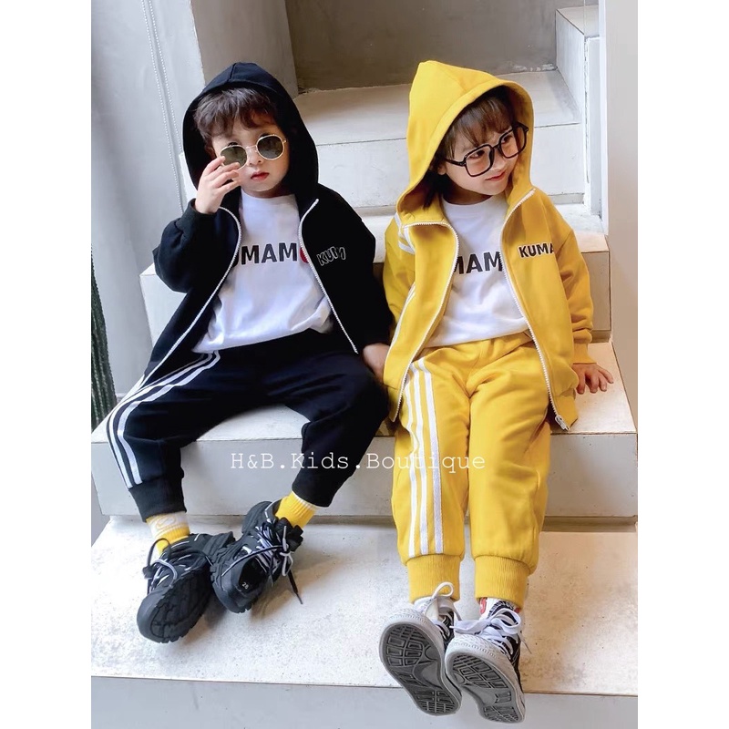 Bộ thể thao cho bé, hàng cao cấp giá tốt ️- Bộ Adidas thể thao nỉ da cá cao cấp cho bé K076