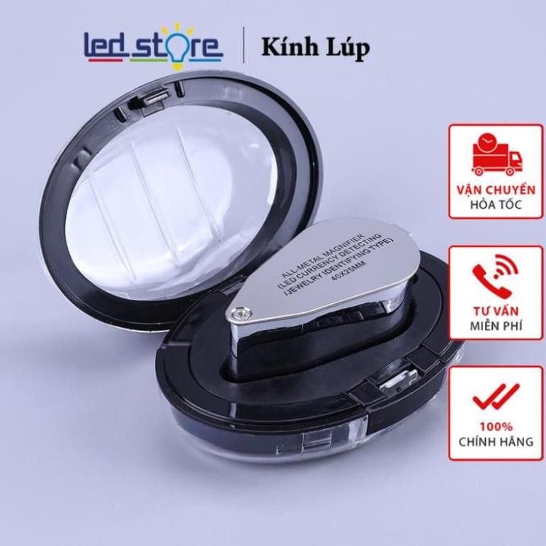 Kính lúp 40X mini ❤️FREESHIP❤️ Kính lúp móc khóa 40 lần có đèn siêu sáng K9890 ( Có LED tím kiểm tra tiền )