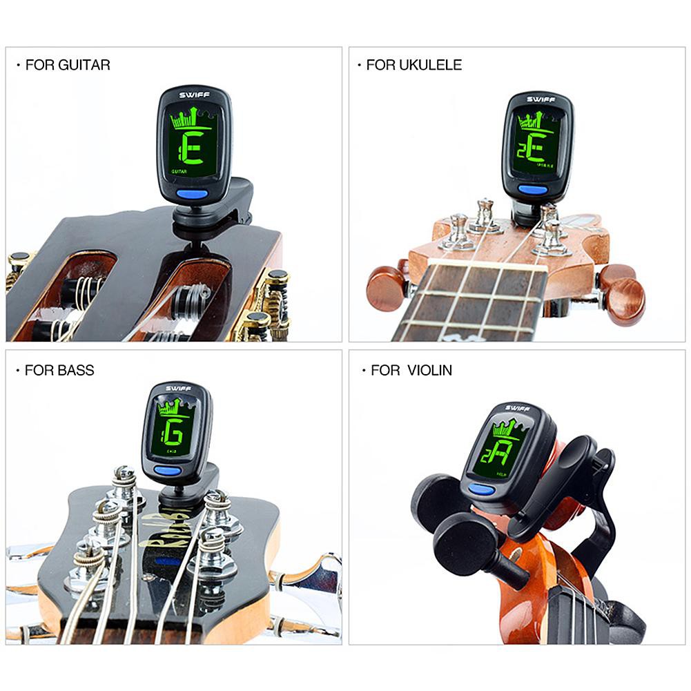 Clip-on Digital Crown LCD Tuner for Classic Folk Acoustic Guitar Chromatic Guitar Instrument