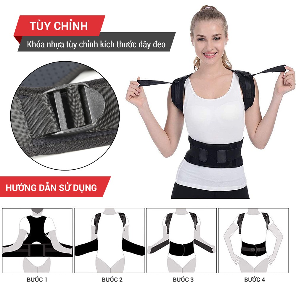 Đai chống gù lưng chính hãng áo chống gù lưng cao cấp GoodFit GF713P