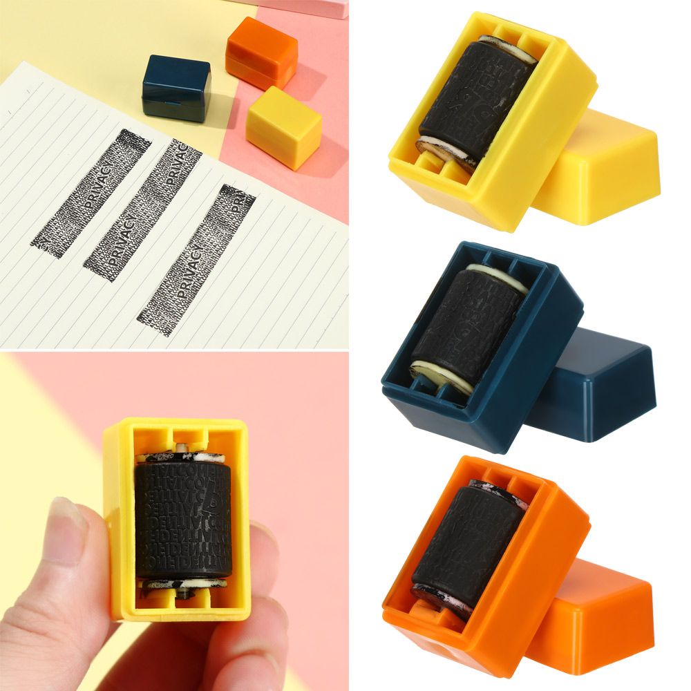 Dụng cụ con dấu tự lấy mực làm lộn xộn che mã vạch thông tin danh tính riêng tư chống trộm cho văn phòng thiết thực