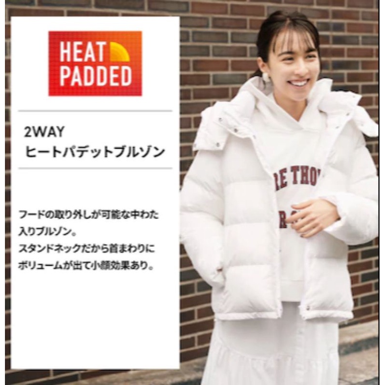 (GU Nhật chính hãng) Nữ - Áo khoác phao có mũ dày ép nhiệt nhẹ siêu ấm HEAT PADDED PARKA