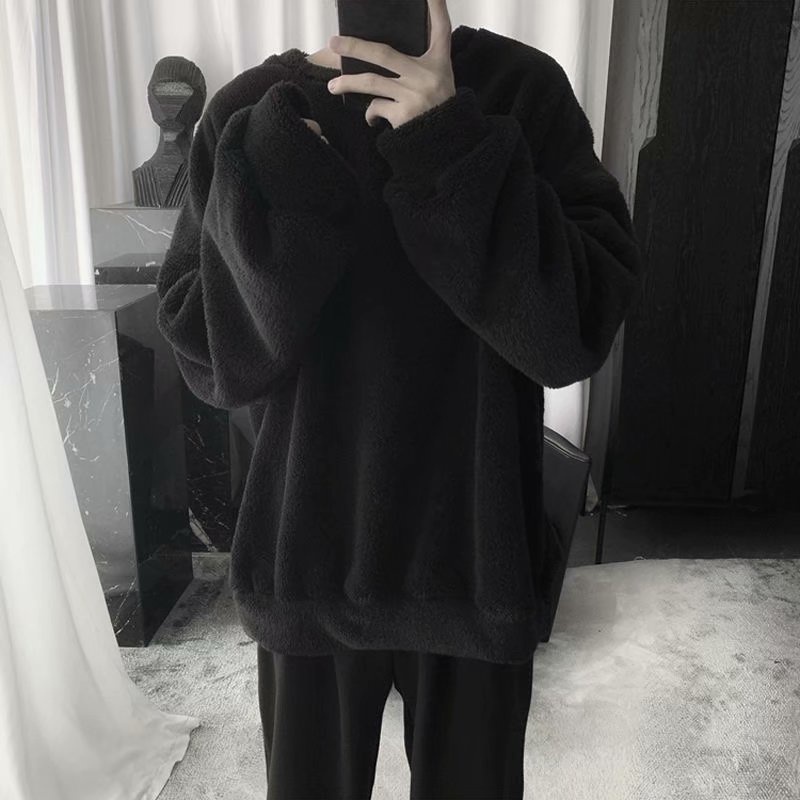Áo sweater cổ tròn dáng rộng phong cách Hàn Quốc độc đáo cho cặp đôi