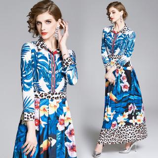 Phong cách thời trang nữ thiết kế xanh đầm maxi dài một dòng đầm