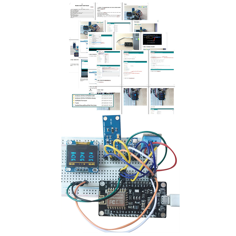 Bộ Dụng Cụ Dự Báo Thời Tiết Esp8266 0.96 "oled Iic Cho Arduino Ide Iot Starter Windowns Os Only