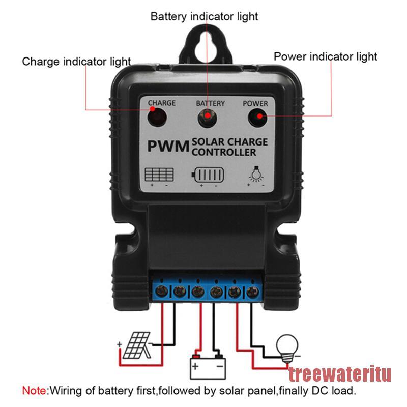 Bộ Điều Khiển Sạc Năng Lượng Mặt Trời Tự Động 1pc 6v 12v 10a