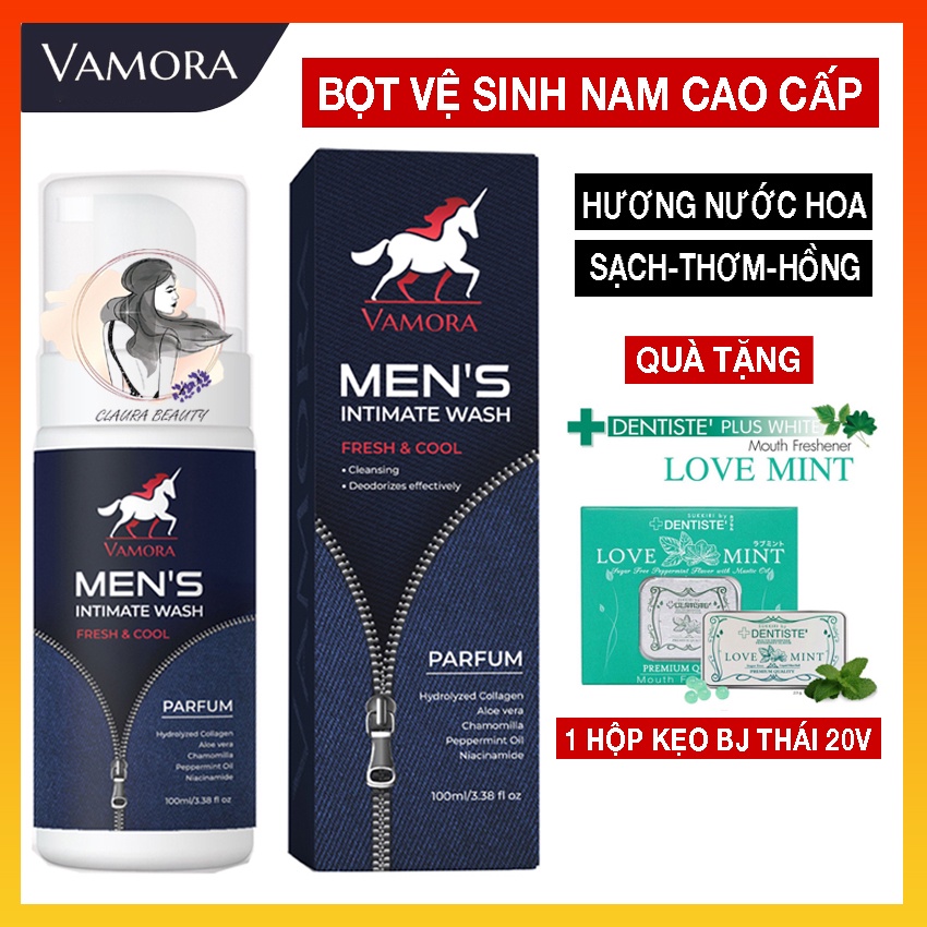 [BEST SELLER]Dung Dịch Vệ Sinh Nam VAMORA Cao Cấp 100Ml Tặng Kẹo Bạc Hà, Bọt Vệ Sinh Làm Sạch, Khử Mùi CLAURA BEAUTYT