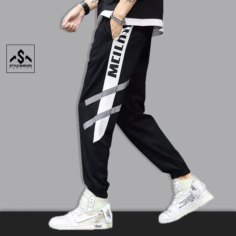 Quần jogger thể thao nam nữ phối sọc STYLE MARVEN trẻ trung bo gấu năng động - JOGGER NAM 9000069V1