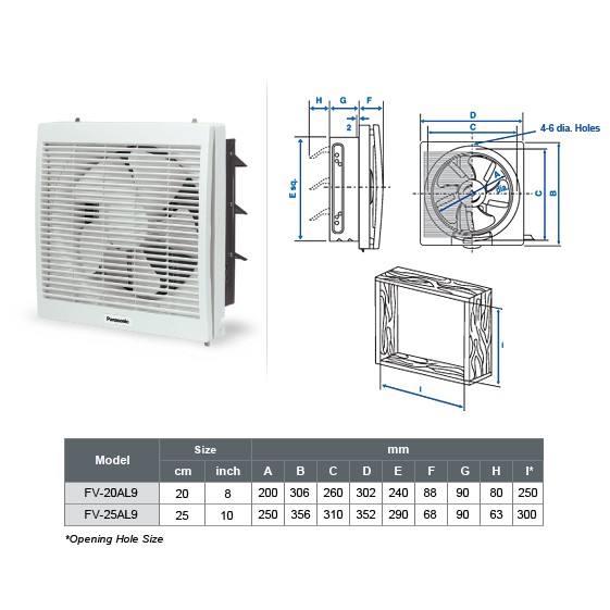 Quạt hút gắn tường Panasonic FV-25AL9