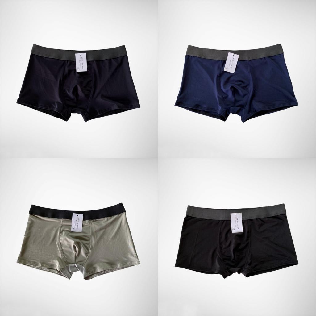 Quần lót nam thun lạnh boxer cao cấp sịp dạng đùi cạp trơn vải kháng khuẩn co giãn 4 chiều ARIOSO QL03