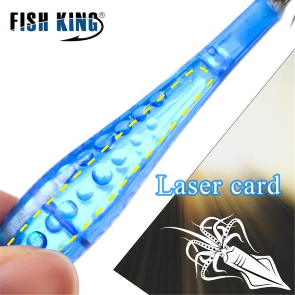 Set 5 mồi giả nhử cá hình mực phát sáng 9.0cm / 5.5g gắn kèm móc câu