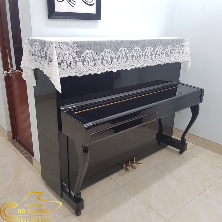 Khăn phủ đàn Piano vải ren trắng dày đẹp