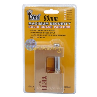 Ổ khóa cửa yeti cầu ngang chống trộm thân đồng thau nguyên khối hàng chính hãng