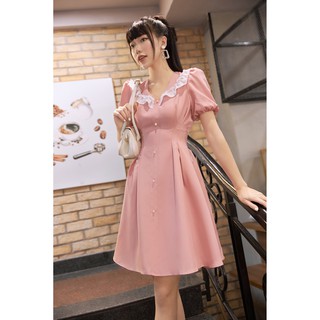 Đầm xòe ngắn tay cổ bèo hai tầng 20 AGAIN DEW0671