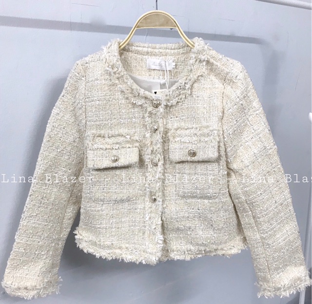 ÁO DẠ TWEED 2 MÀU TRẮNG, HỒNG ( kèm hình thật )