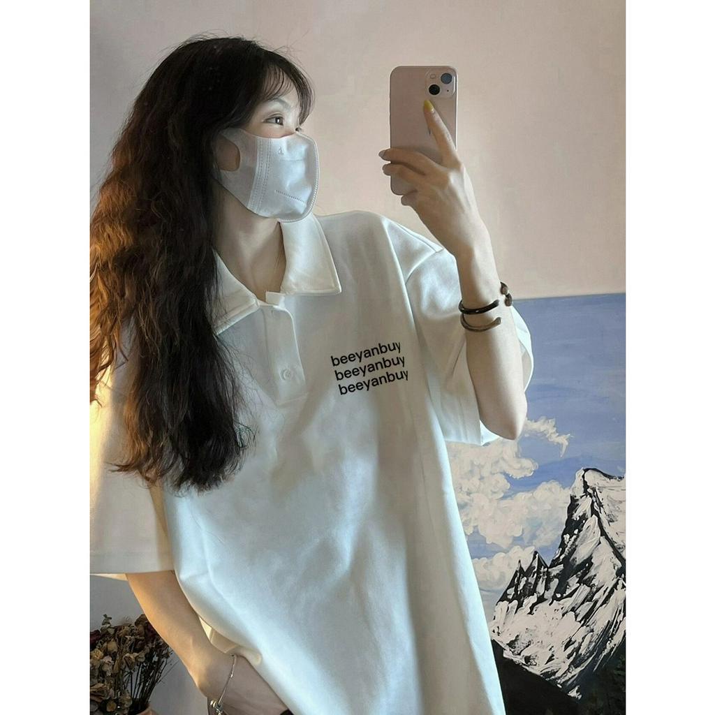 Ethelgirl Áo Thun unisex Dáng Rộng Tay Ngắn In Họa Tiết Thời Trang Hàn Quốc