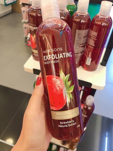 🍓🍊🥝Sữa tắm tẩy tế bào chết Watsons Thái Lan 400gram