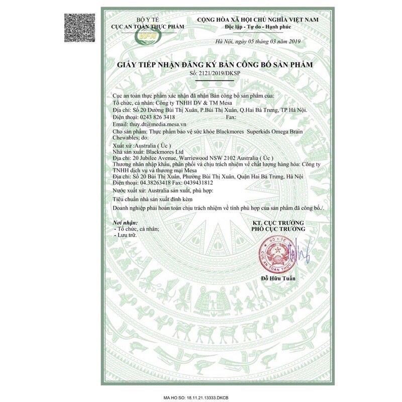 Viên uống Bổ não Blackmores Omega Brain Health 60 viên cho bé từ 1 tuổi trở lên