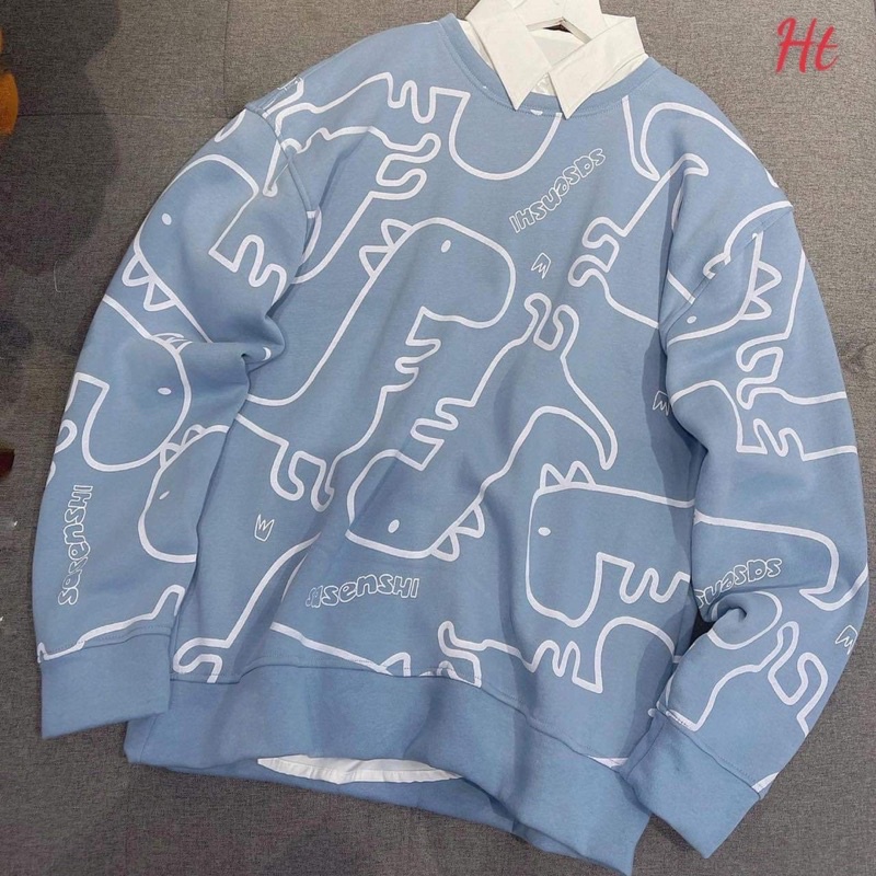 [ Mã 12FASHIONSALE1 giảm 10K đơn 50K ] Áo nỉ bo khủng long toàn thân HT12 | BigBuy360 - bigbuy360.vn