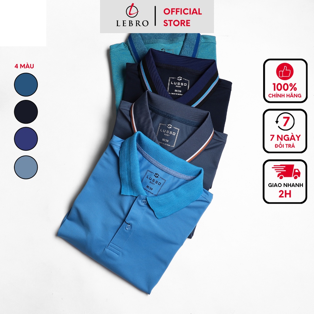 Áo Phông Nam Polo Có Cổ Ngắn Tay Vải Cá Sấu Cotton Cao Cấp LUSSO LEBRO-721A