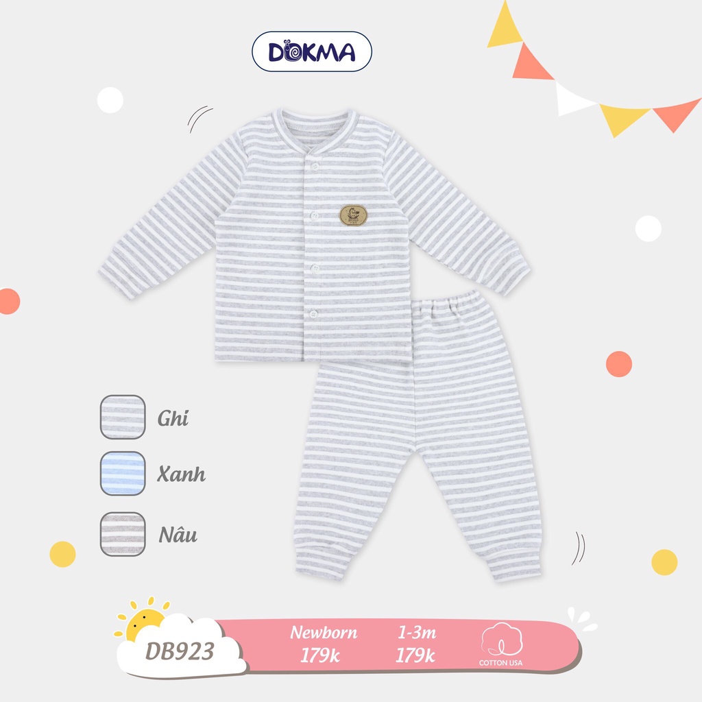 Bộ sơ sinh dày cài giữa Dokma DB923