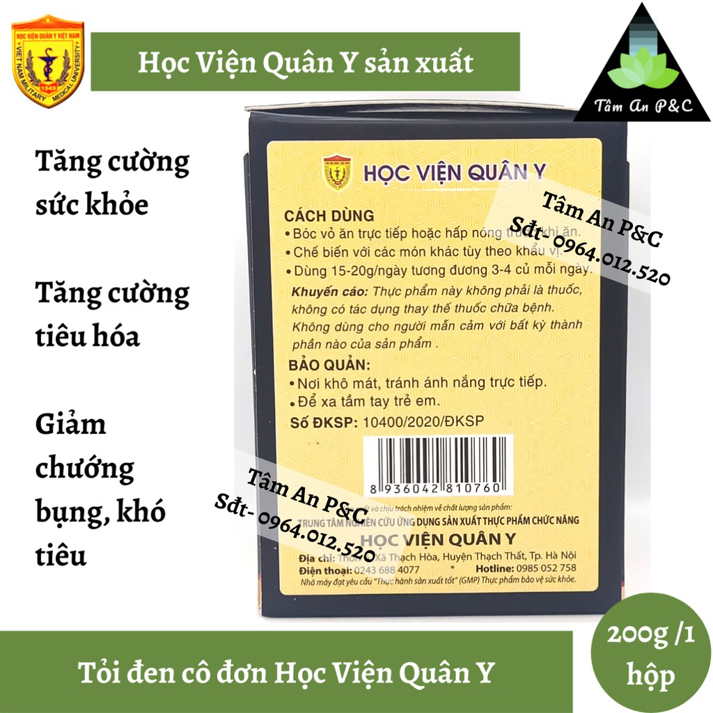 Tỏi đen một nhánh (tỏi đen cô đơn) Học Viện Quân Y (hộp 200g)-Tăng cường sức khỏe, cải thiện chức năng dạ dày-CHÍNH HÃNG