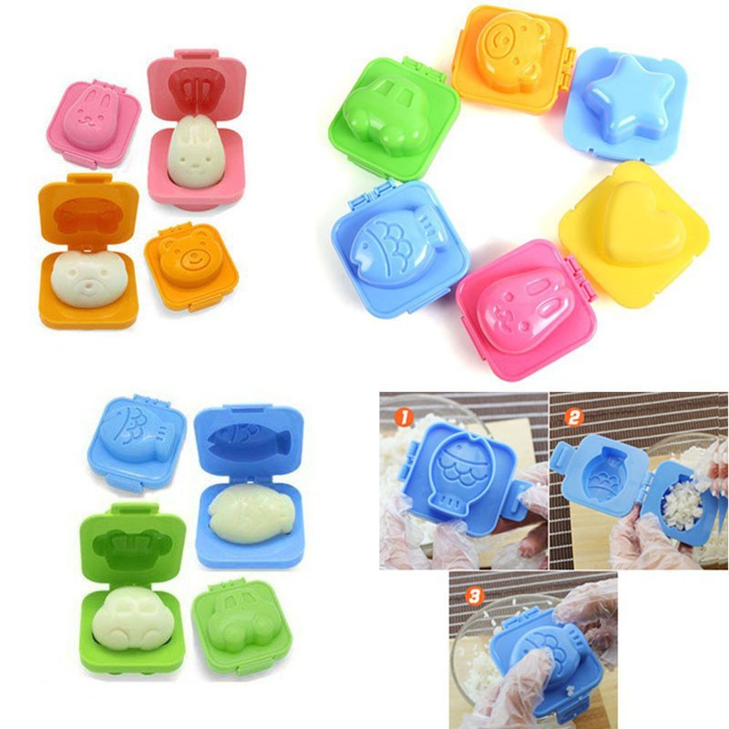 Khuôn cơm Bento - Khuôn trứng đậu hũ - Dụng cụ làm cơm hộp nhiều mẫu đáng yêu cho các bé