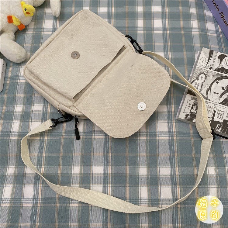 Túi đeo chéo mini vải canvas Lovely Bear dễ thương ( chưa kèm phụ kiện)