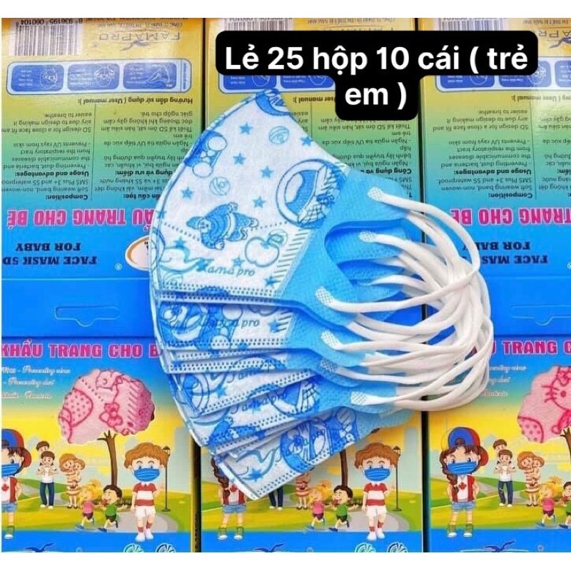 khẩu trang 5D trẻ em hộp 10 cái