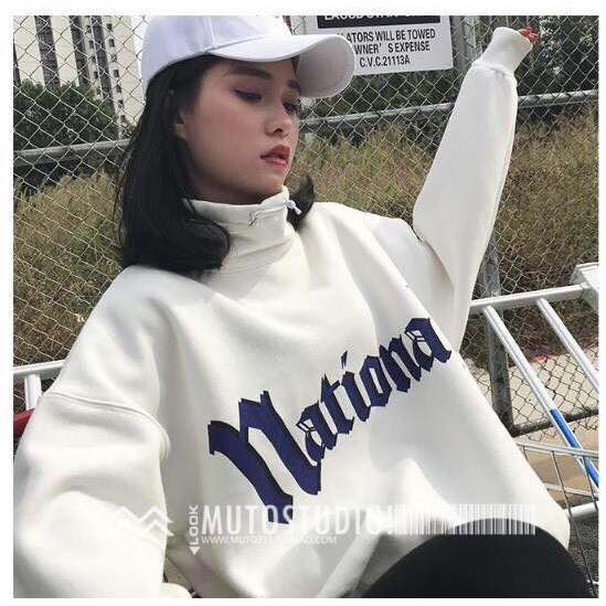 ÁO NÌ HOODIE NỮ THÊU CHỮ NATIONAL CỰC CHẤT