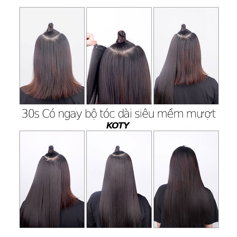 Tóc giả thẳng dài shop Koty, tóc giả kẹp phím nửa đầu cho nữ dễ sử dụng