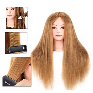 Đầu Canh Nữ 90% Tóc Thật Dài 55cm Chịu Nhiệt Đầu Manocanh Thực Hành Tạo Kiểu Tóc Uốn Xoăn, Duỗi Thẳng, Dập Xù, Sấy