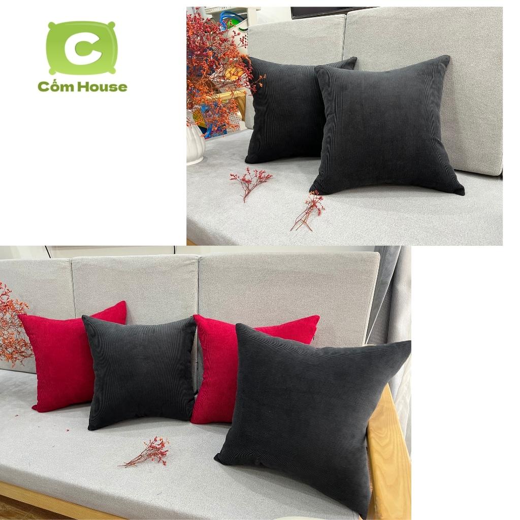 Gối Tựa Lưng Nhung Tăm, Gối Sofa Nhung Trơn Đơn Sắc Sang Trọng, Siêu Bền KT 45x45 Vỏ Tháo Rời