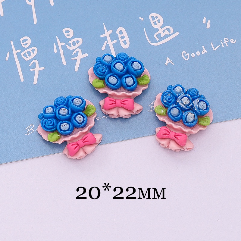 Bộ 10 Kẹp Tóc Hình Hoa Hồng Bằng Nhựa Resin Dễ Thương Dùng Trang Trí Bình Nước / Điện Thoại