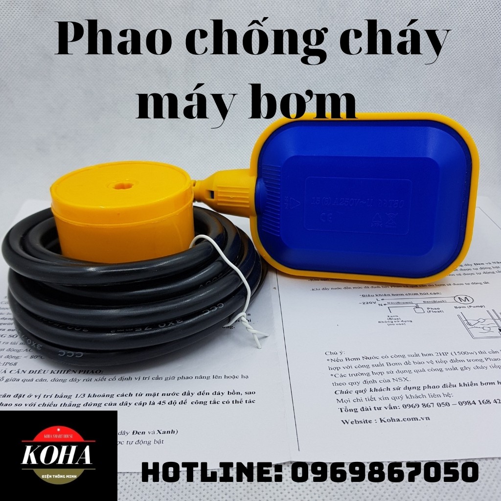 Phao điện bơm nước tự động chống cạn chống tràn bể KWS-2M - HÀNG CHÍNH HÃNG