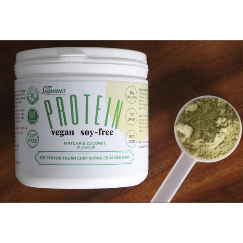 Bột Protein thuần chay không chứa đậu nành ( vị Trà xanh &amp; Sữa dừa)- Vegan Protein Powder ( Matcha &amp; Coconut Flavor )