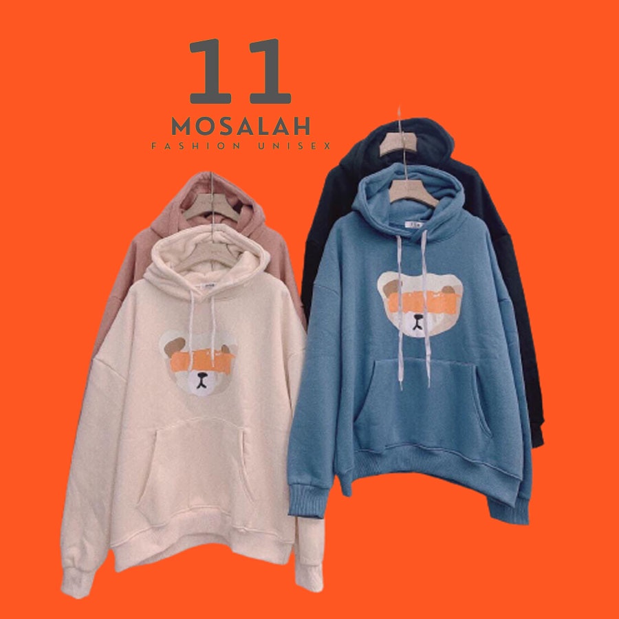 Áo hoodie hình gấu nam nữ form rộng có mũ đẹp. mo10