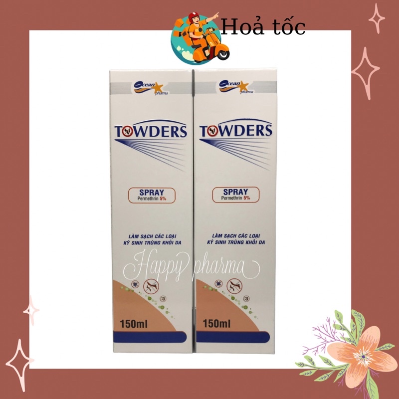 Xịt loại sạch ghẻ và các loại ký sinh trùng Towders Spray 150ml