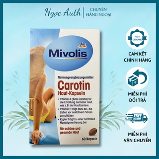 Viên uống chống nắng Mivolis Carotin - Hộp 60 Viên - hàng Đức