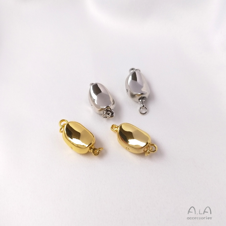 Khóa Cài Đầu Dây Chuyền diy Mạ Vàng Trắng 18k Đính Hạt Ngọc Trai Màu Sắc