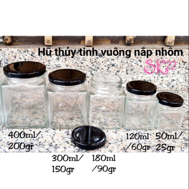 HŨ THỦY TINH NẮP VẶN 50ml-120ml-180ml