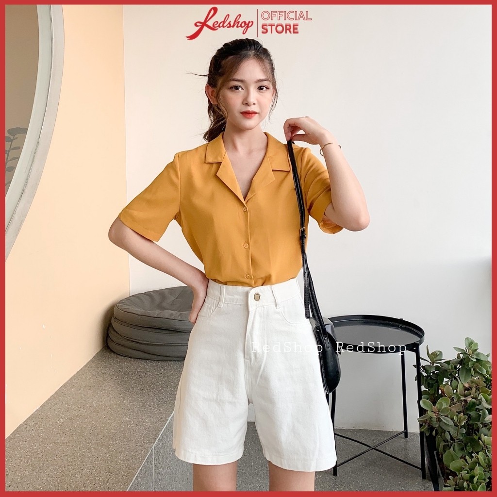 Áo sơ mi nữ cổ vest, kiểu dáng basic trơn tay lỡ thời trang Redshop.official.store SMBC27824 | BigBuy360 - bigbuy360.vn
