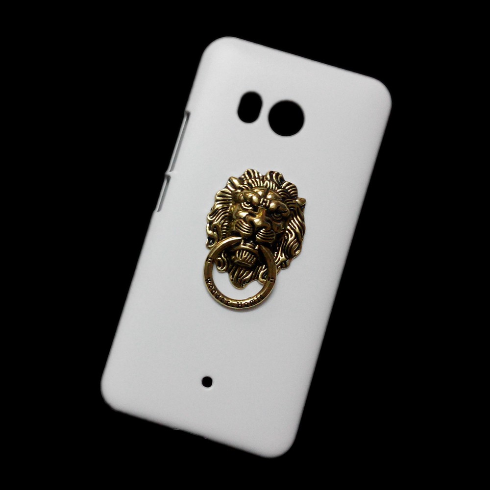 Cover for HTC U11 3D Bronze Lion Head Ring Stand Holder Back Hard Case