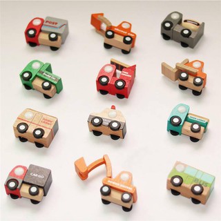 set mô hình đồ chơi 12 xe gỗ Nhật
