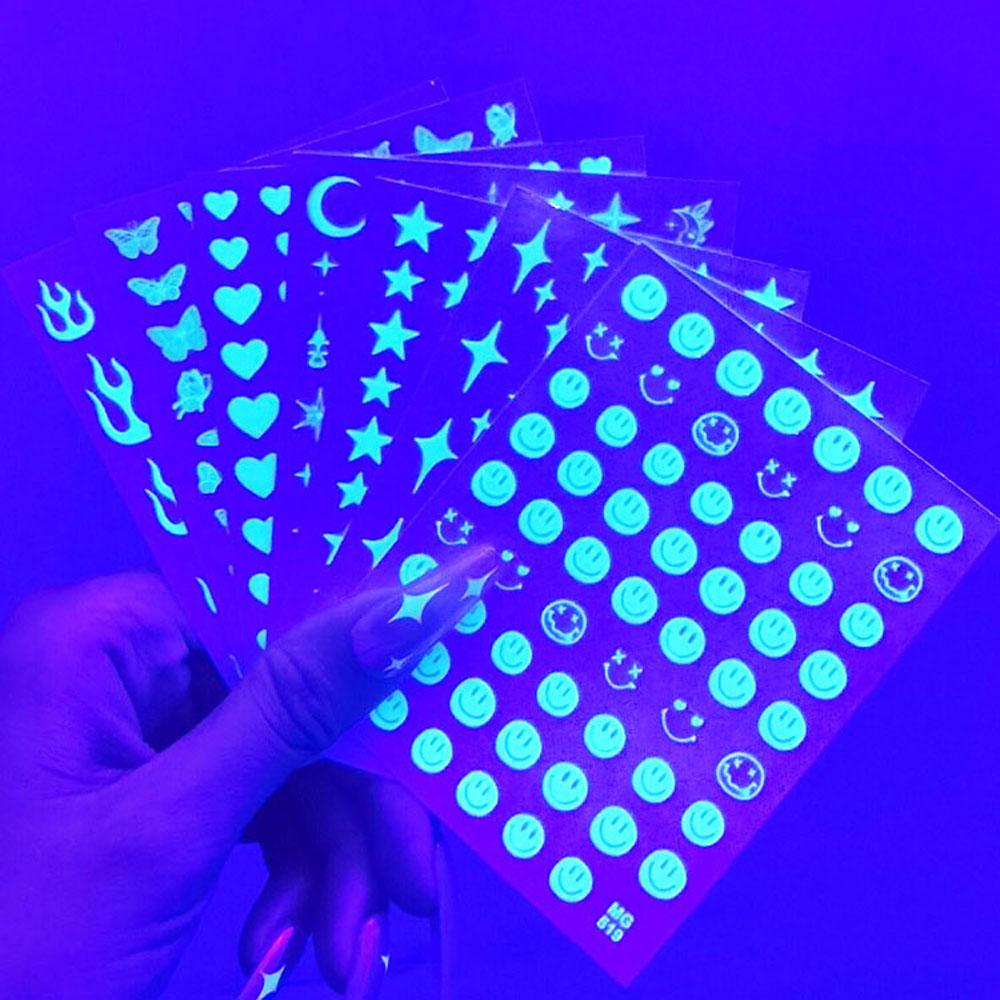 Miếng Dán Trang Trí Móng Tay Tự Dính Họa Tiết Ngôi Sao 3D Lấp Lánh