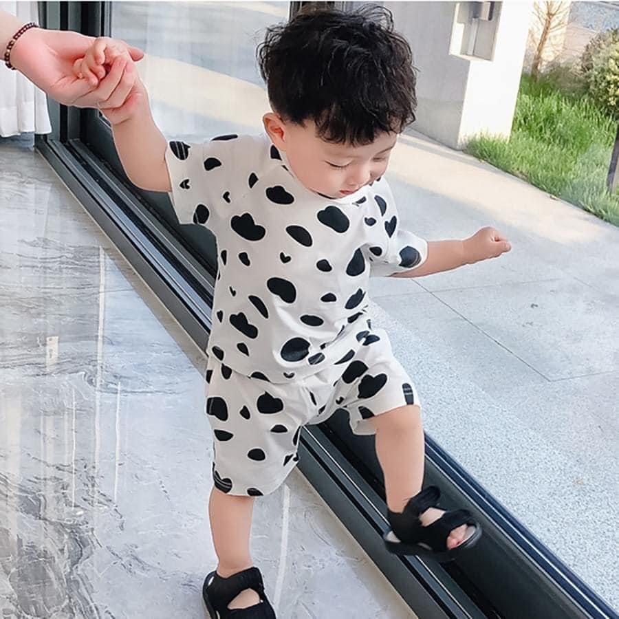 Bộ cộc họa tiết thỏ bò sữa minky mom cho bé trai gái chất liệu thun lạnh cao cấp ATKID Việt Nam