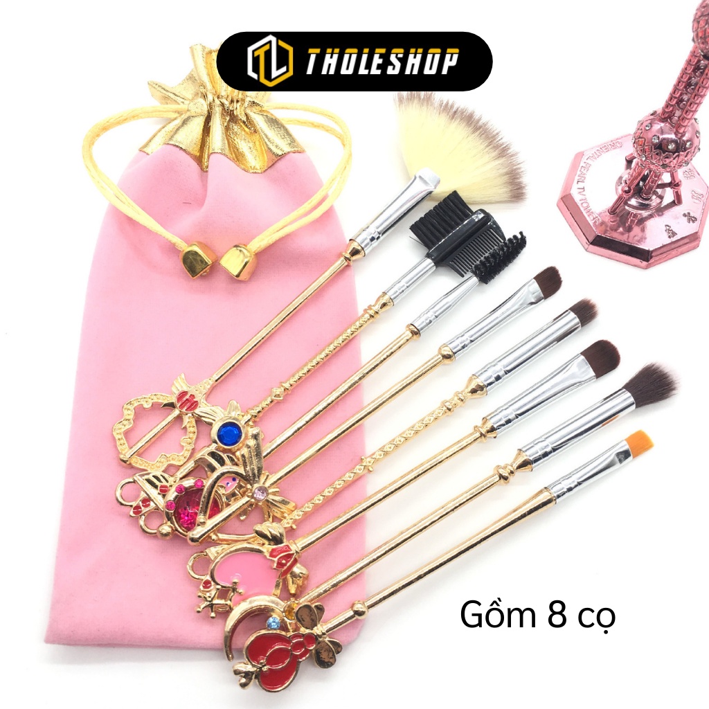 Cọ Trang Điểm - Bộ 6 Cọ Makeup Cá Nhân Kiểu Thủy Thủ Mặt Trăng Đáng Yêu Kèm Túi 8825